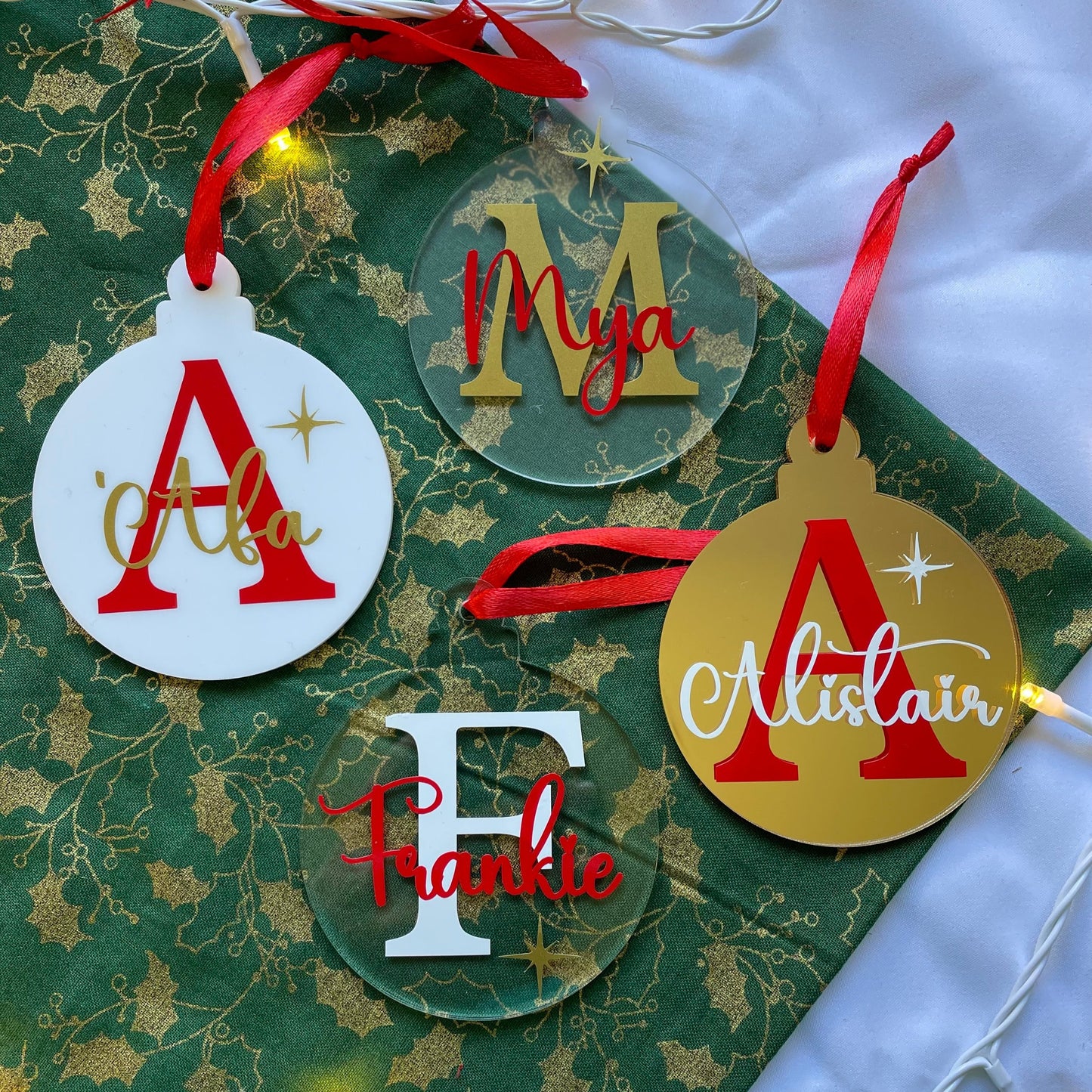 Personalised Letter Christmas Baubles