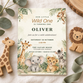 "Little Wild One” birthday invitation