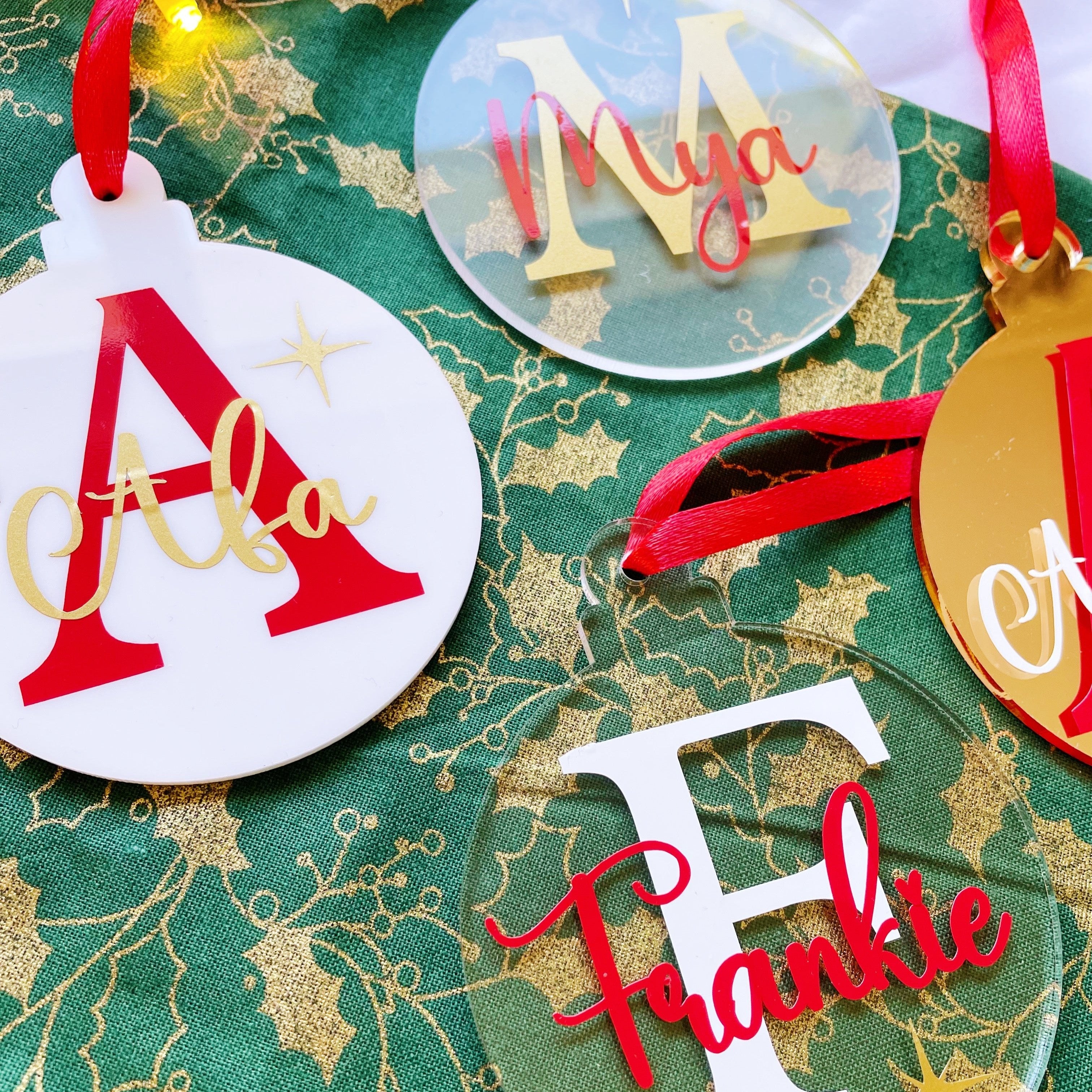 Personalised Letter Christmas Baubles