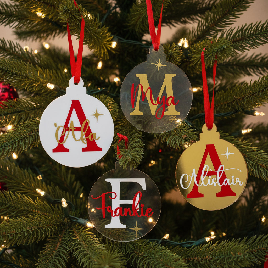 Personalised Letter Christmas Baubles