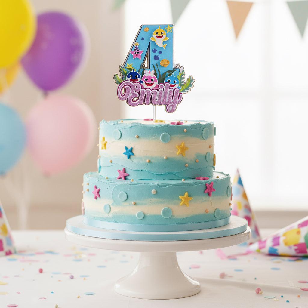 Layered Number Cake Topper