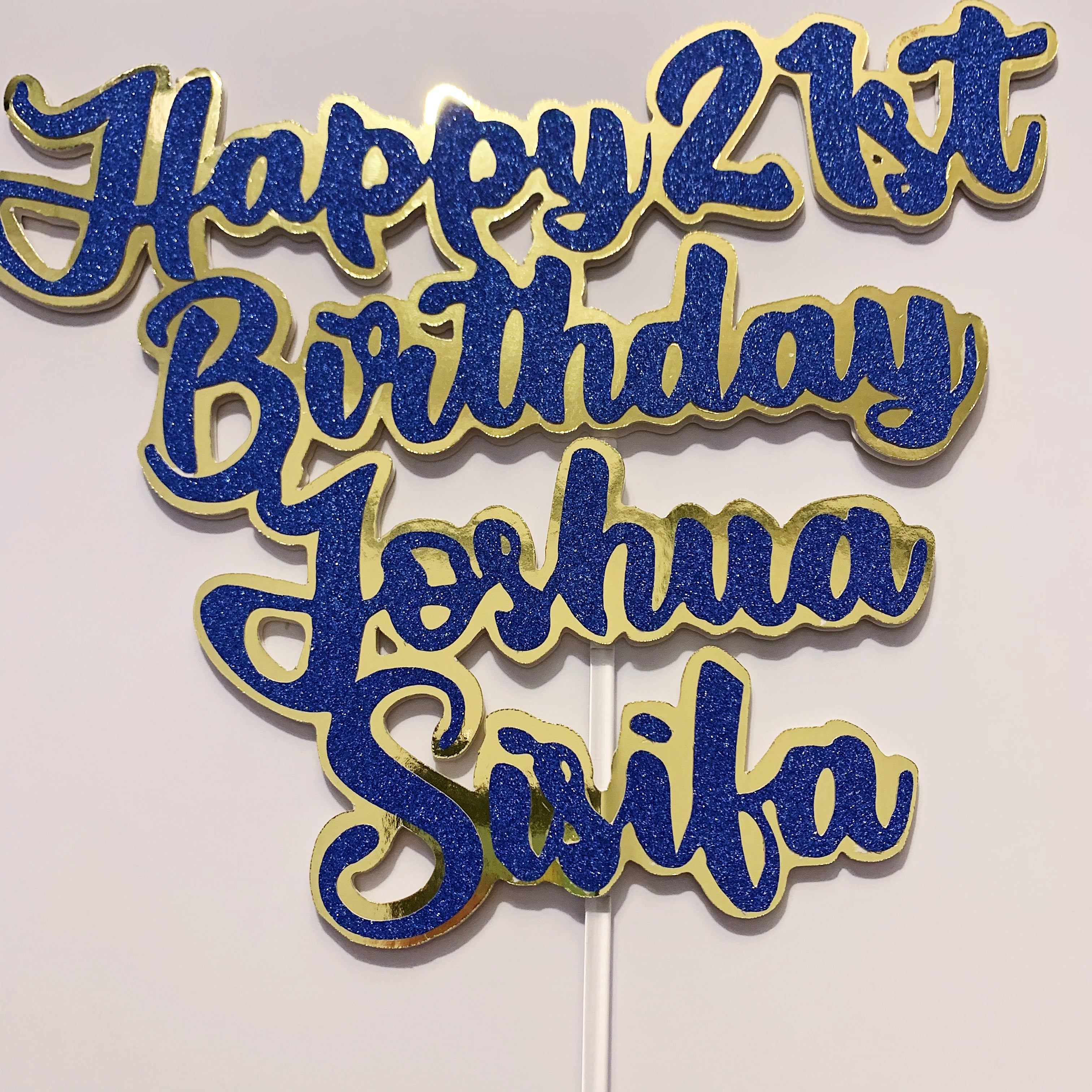 Happy Birthday (2 tone) with Name & Age