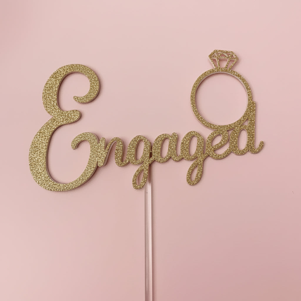 Just Engaged - Cake Topper